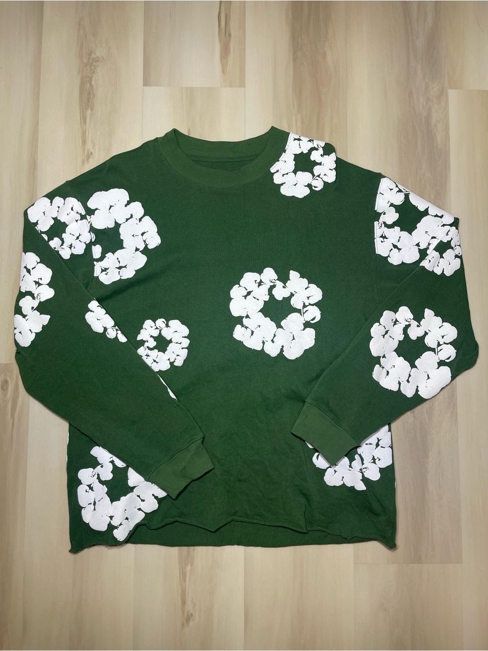 Denim Tears FW24 Cotton Wreath Long Sleeve Crewneck Sz Med Green Streetwear